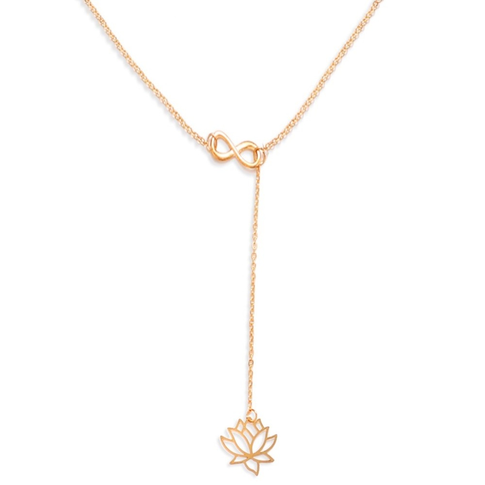 5 for $25 Infinity Lotus Necklace - Picture 3 of 8